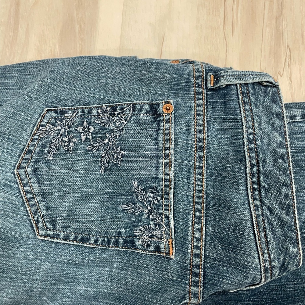 Eddie Bauer Blue Denim Jeans with Red Stitching